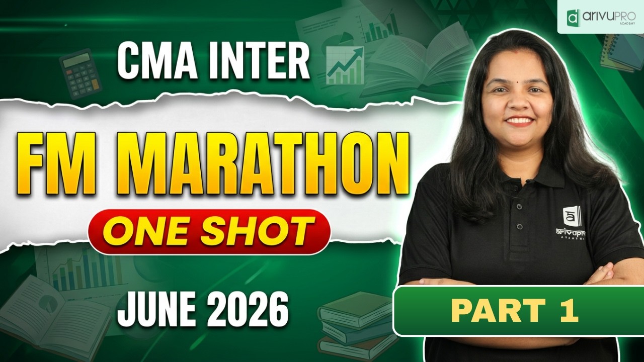 CMA Inter FM Marathon 🔥 Complete Revision | June 2026 | CA Vindhya ...