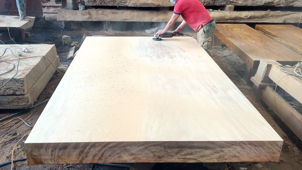 Giant Dining Table Made From A Super Large Tree In 5 Easy Steps!