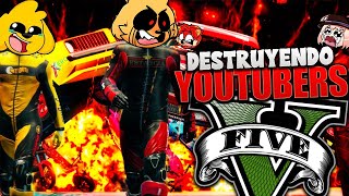 DESTRUYENDO a YOUTUBERS en GTA 5 😱💥🚗 | MIKECRACK, MIKE EXE, LEÓN PICARÓN, DULLKON