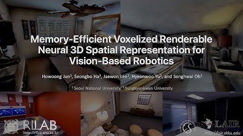 Memory-Efficient Voxelized Renderable Neural 3D Spatial Representation for Vision-Based Robotics