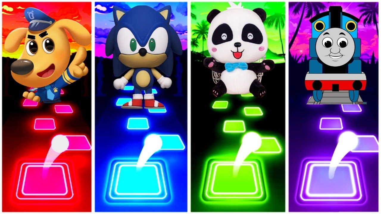 Sheriff Labrador - Sonic Prime  - Baby bus - Thomas Train  - Tiles Hop Edm Rush Game.