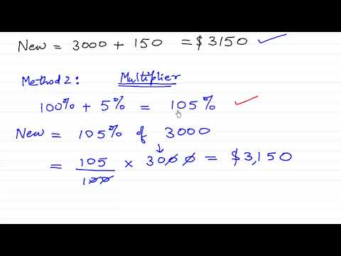 Percent increase or decrease of a number