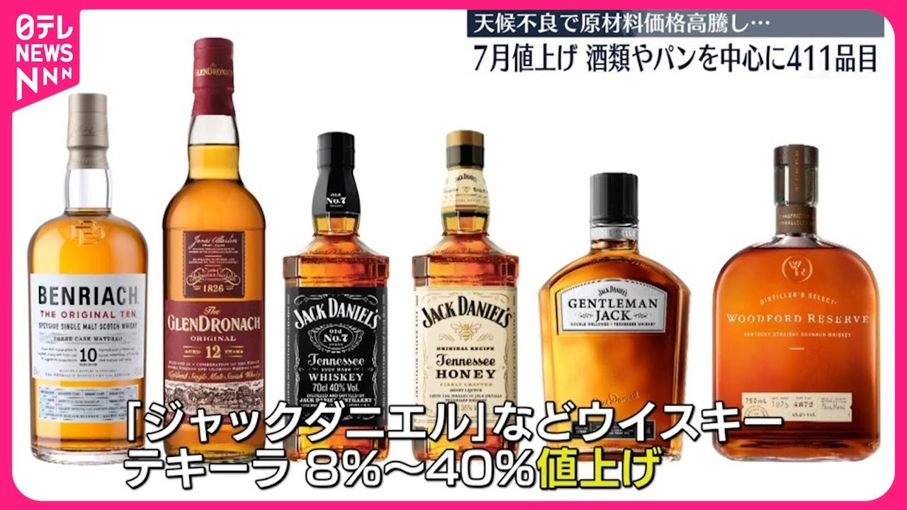 7月の値上げ】酒類やパン中心に411品目 - YouTube
