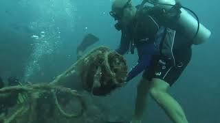 Divers save a dive site from rope in Raja Ampat