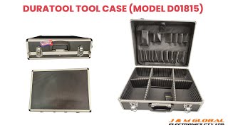 Duratool Model D01815 Black Aluminum Tool Case Lockable, Compact Durable 460Mm Width