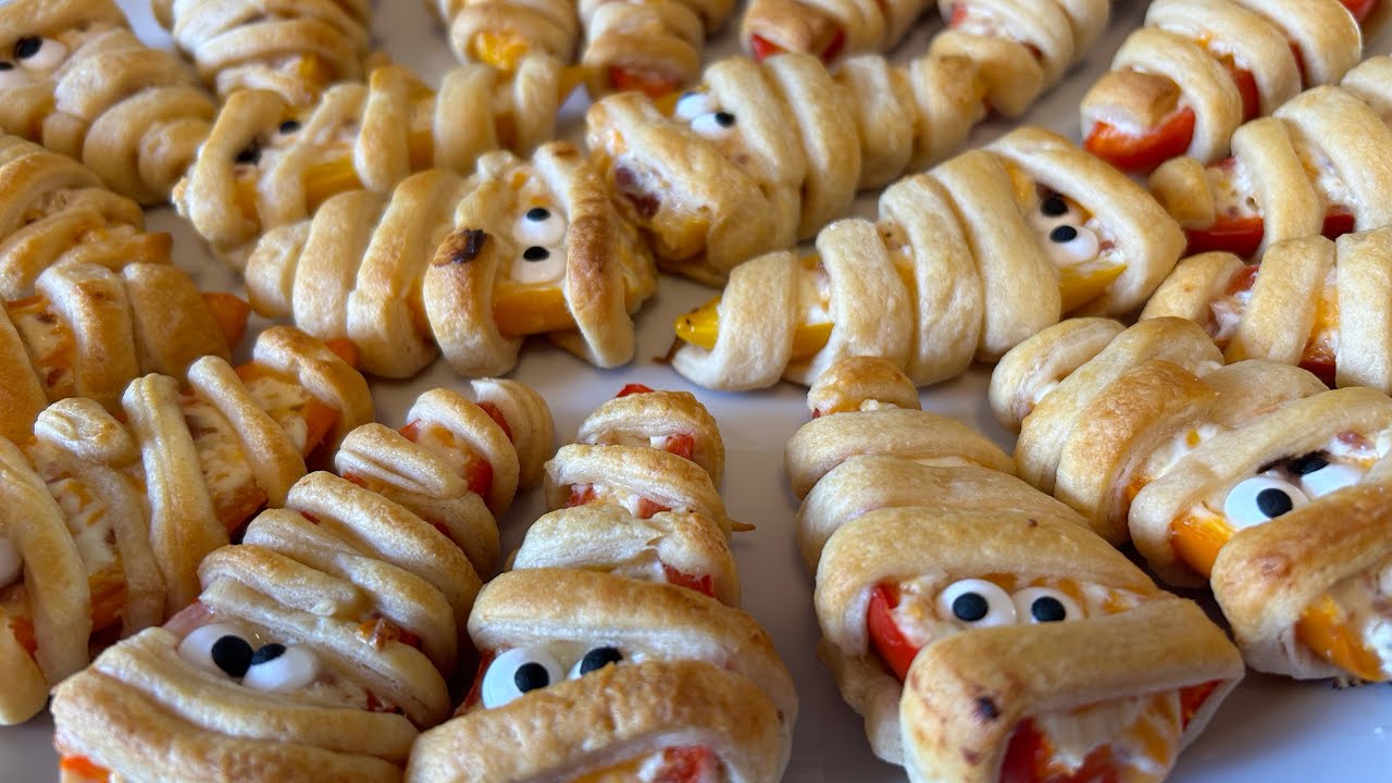 Stuffed Pepper Mummies #cooking #halloween #shorts - YouTube