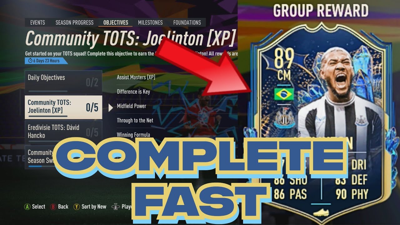 COMMUNITY TOTS JOELINTON OBJECTIVE FIFA 23