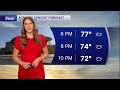 Saturday August 29, 2026 A.M. Forecast: Increasing clouds with P.M. shower chances