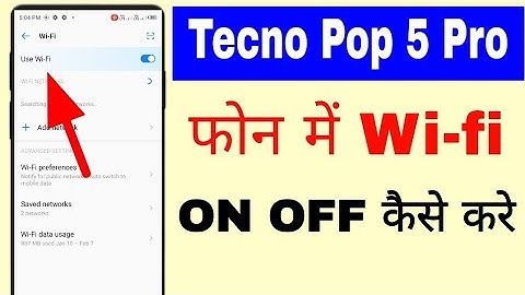 Tecno Pop 5 pro me wi-fi enable/on disable/off kaise kare । tecno Pop 5 pro wi-fi on off kaise kare