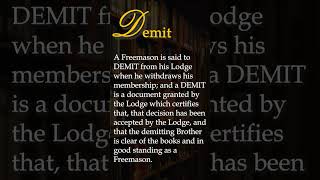 Demit - Masonic Dictionary #shorts Content