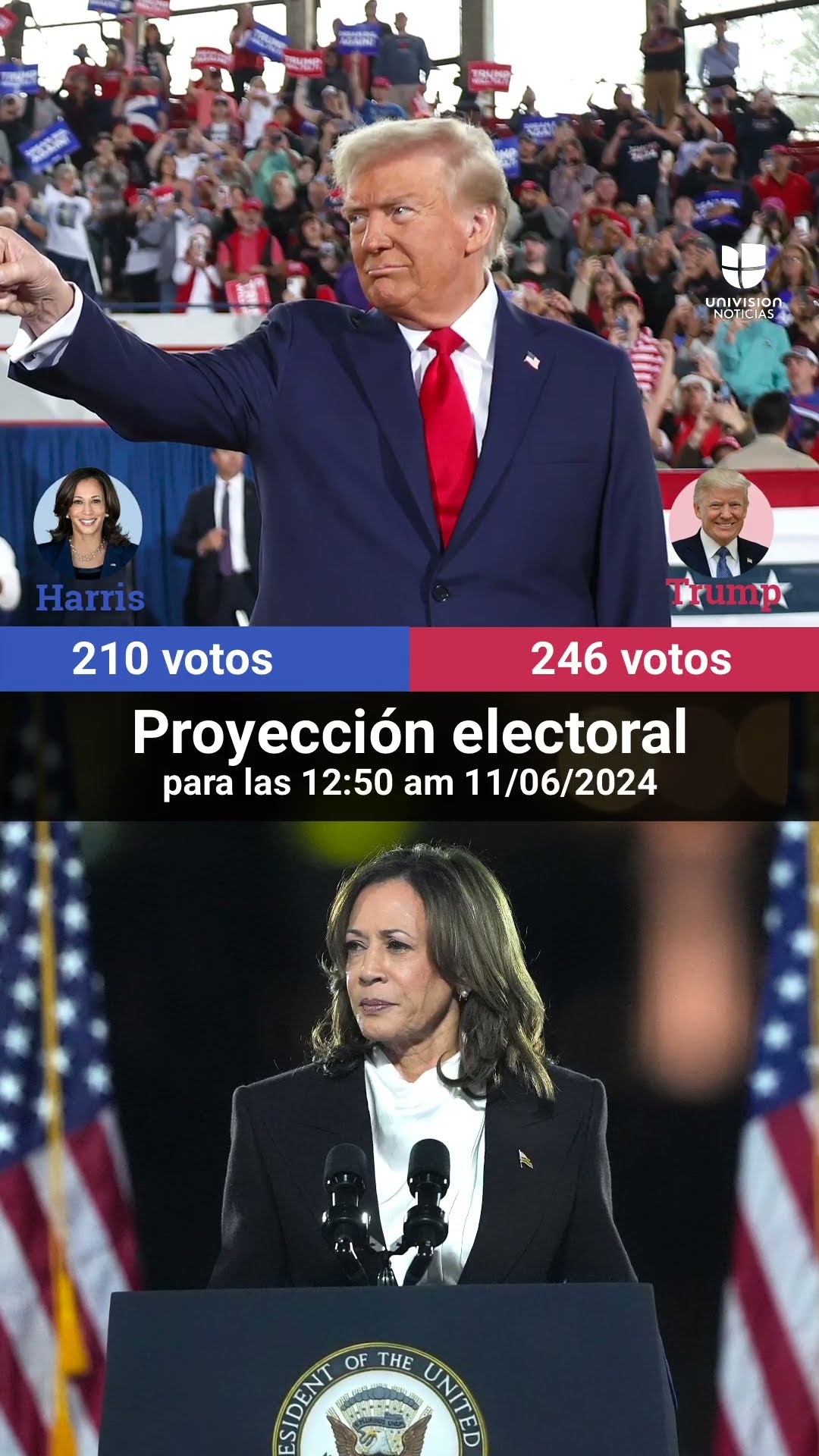 Elecciones de Estados Unidos de 2024 - Proyección 12:50 am - 11/06/24
