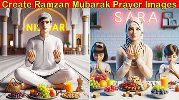 create ramzan mubarak prayer image from bing ai