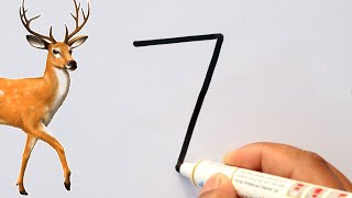 How to Draw a Deer Step By Step Easy and So Cute | How to Make Deer Drawing in Very Simple Way