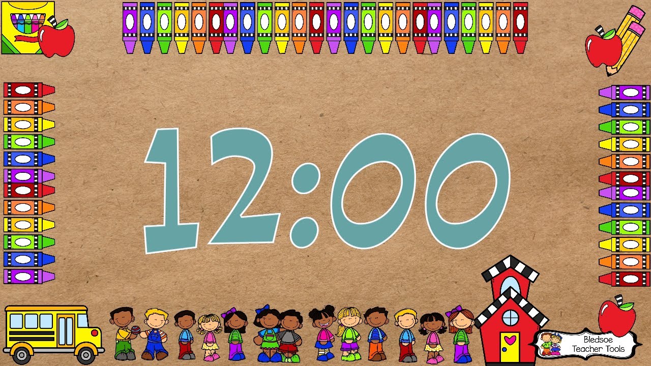 12 Minute Timer with Brown Paper Banner! | Bledsoe Teacher Tools - YouTube