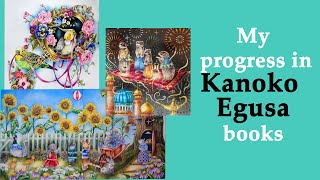 My progress in #coloring Kanoko Egusa books #adultcoloring / Menuet de bonheur