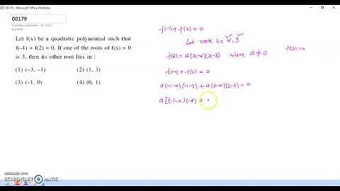 JEE MAIN 02 SEPTEMBER 2020 SIFT II MATHEMATICS VIDEO SOLUTION QUADRATIC EQUATION
