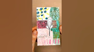 Mixed media collage on index card using gelli prints + posca pen. #shorts #mixedmedia