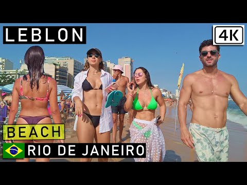 🇧🇷 Yaz Rio de Janeiro, Brezilya: LEBLON BEACH, Ocak 2022 |【4K】