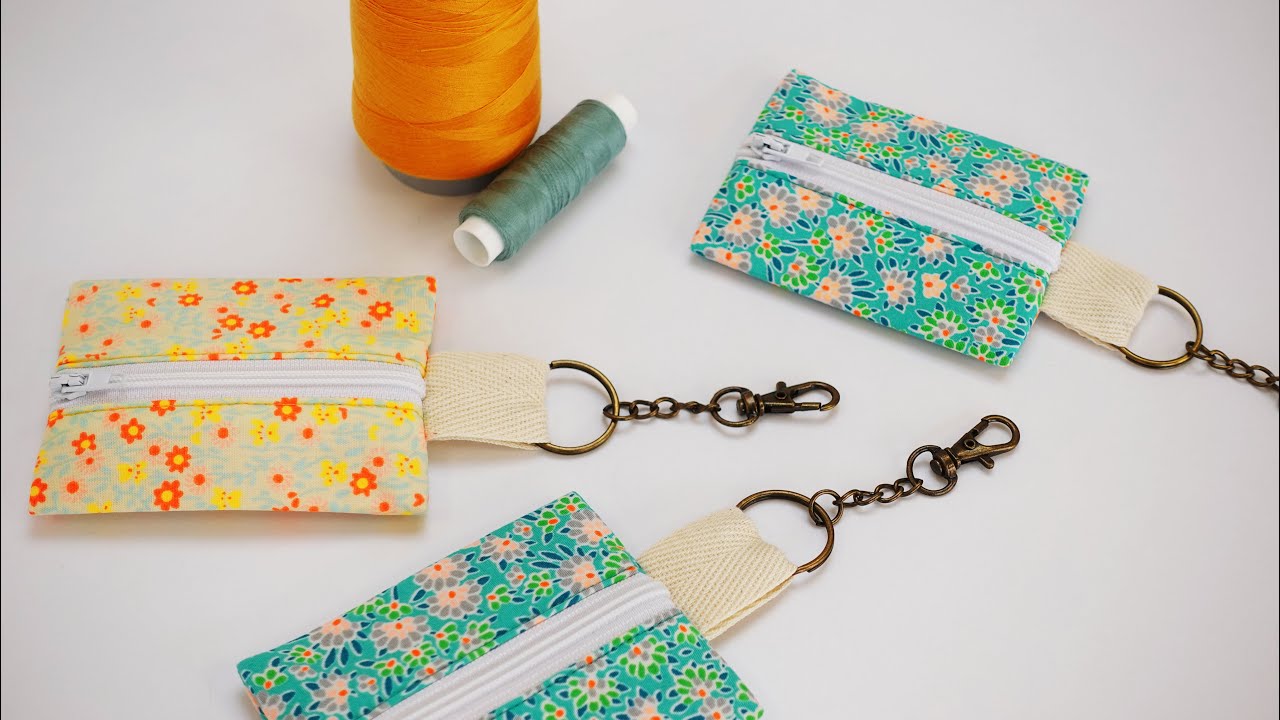 DIY coin purse, Cute Mini zip pouch, Keychain Pouch