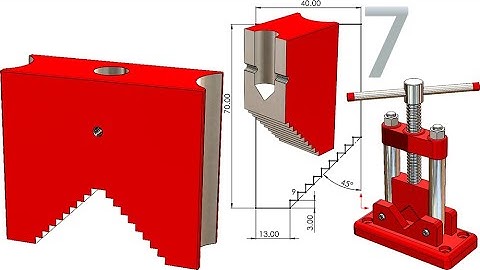 7-Project 46| Two-Sided Pipe Vise | SolidWorks Tutorial: movable jaw