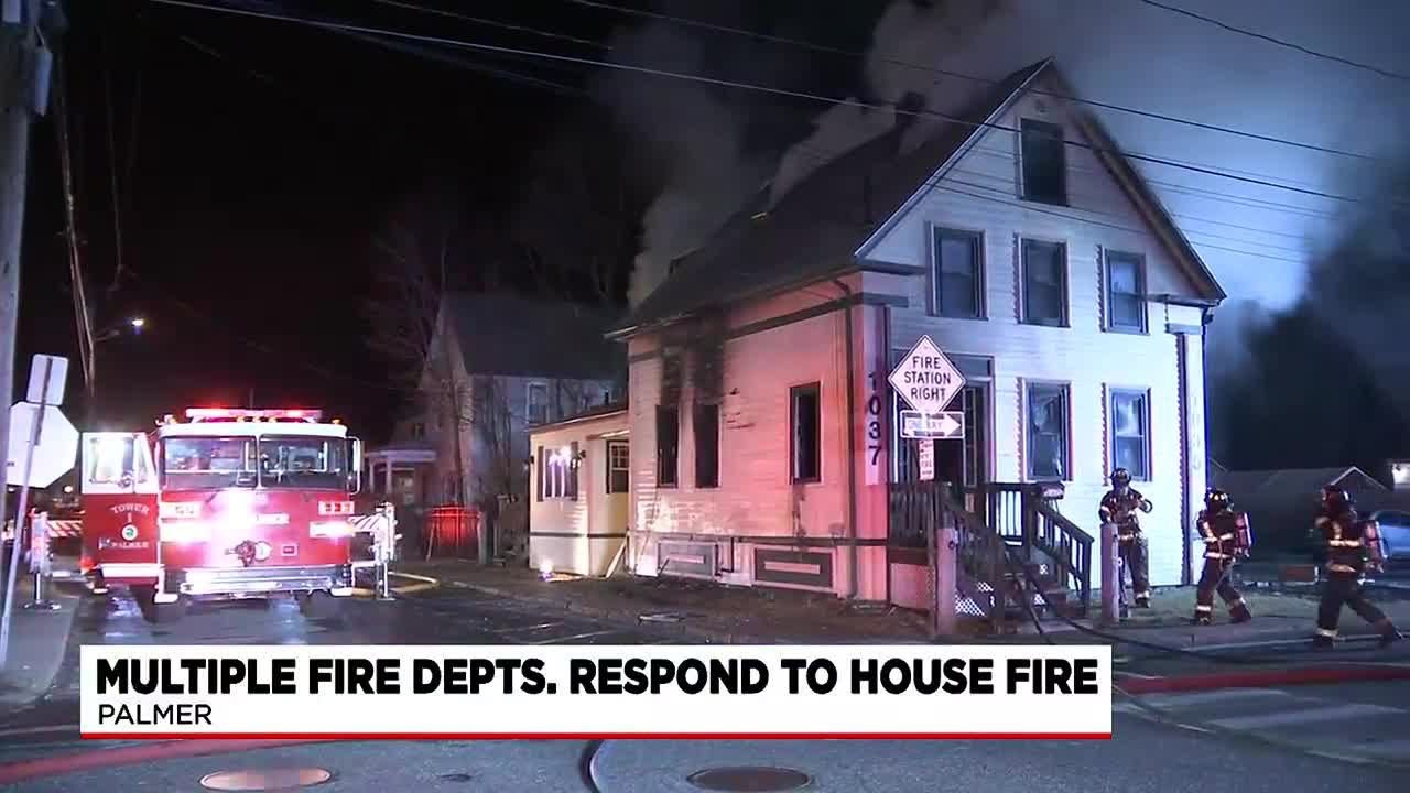 Crews battle 3-alarm house fire in Palmer - YouTube