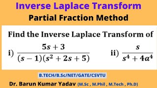 Inverse Laplace Transform | partial fraction method | part 8 | #barunmaths #partialfraction #bsc