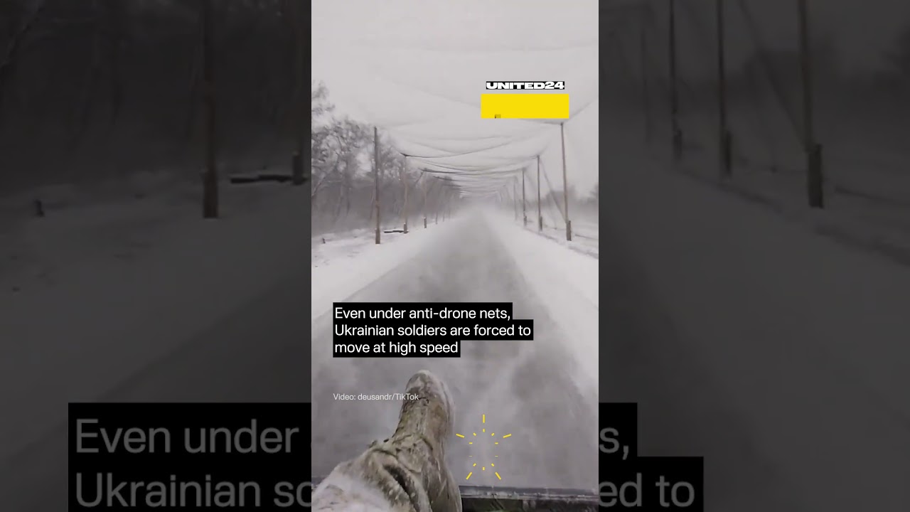 Even Under Anti-Drone Nets Ukrainian Soldiers Have to Move Fast 
