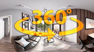 4K Interior 360 VR 3D Panorama Rendering _ Living Room 3D 360 Interior Rendering Panorama