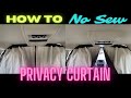 #VANLIFE | How to Make EASY No-Sew Blackout Privacy Curtains | “No-Build” Minivan Camper Conversion
