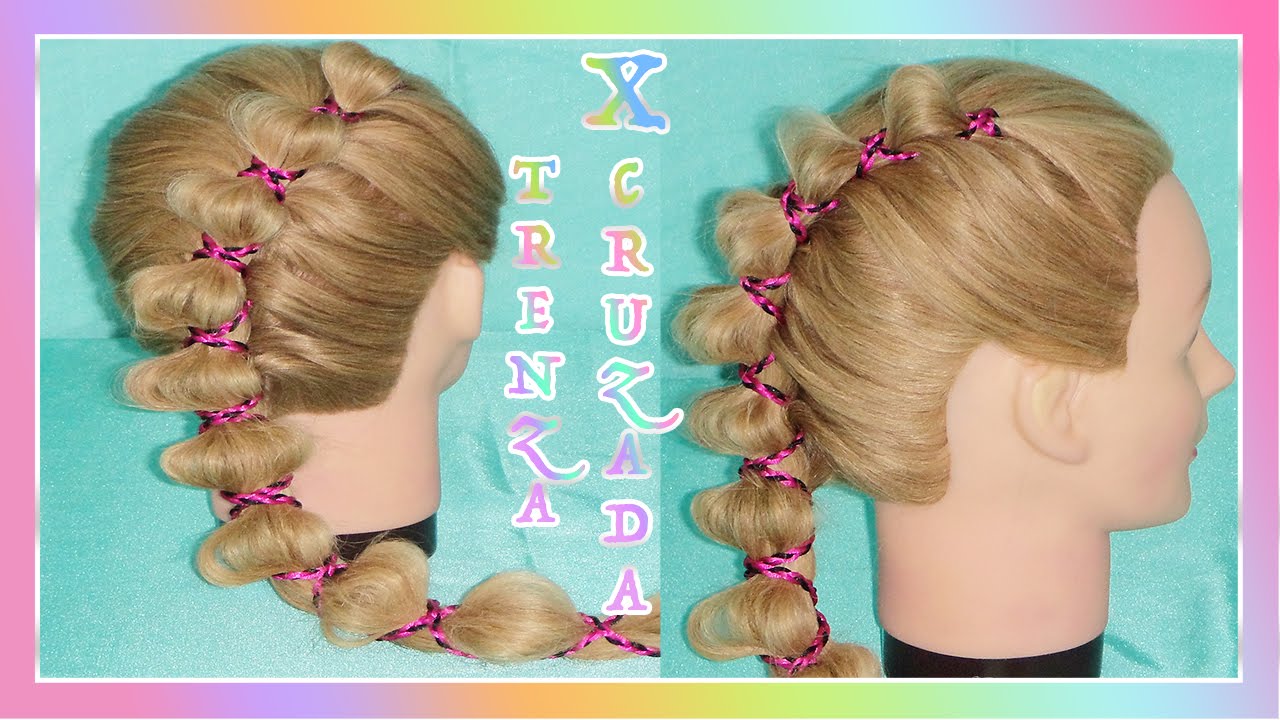 PEINADOS: TRENZA CRUZADA EN BURBUJAS - CRISS CROSS BRAID - VIRIYUEMOON -  YouTube