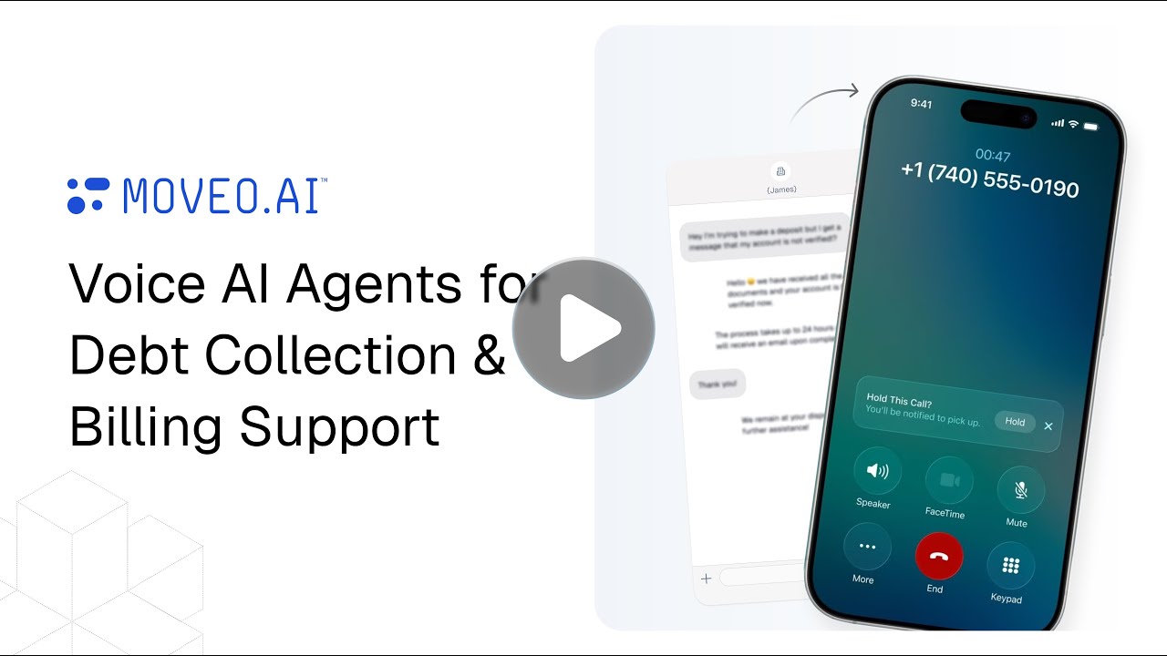 Voice AI agent making debt collection call - real example screenshot