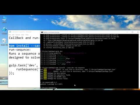 Call back and run sequence in gulp