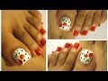 Pedicure bonito y rapido diseño de ceresas /Cherry design Toe nail art