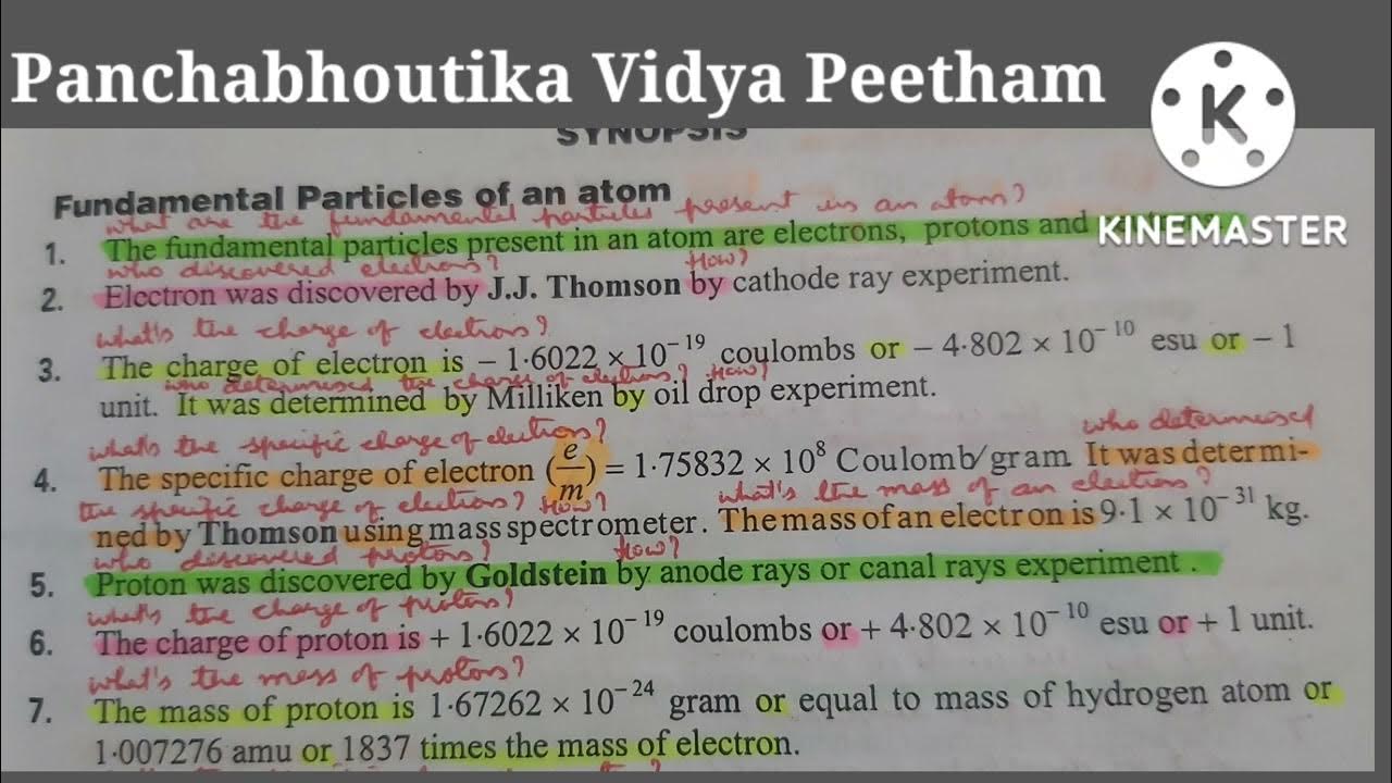 Structure of Atom for JEE, NEET & EAMCET, Bit 001 YouTube