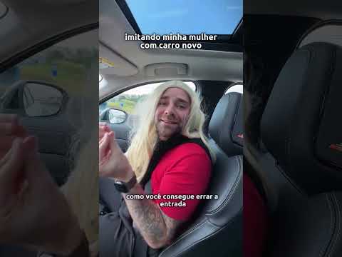 My wife in the new car: