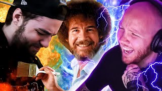 TIM REACTS TO JEV PAINTING ALONG WITH BOB ROSS