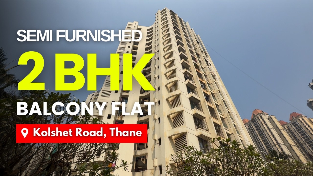 Semi Furnished 2 BHK Balcony Flat For Sale In Vraj Green Valley, Kolshet Road, Thane