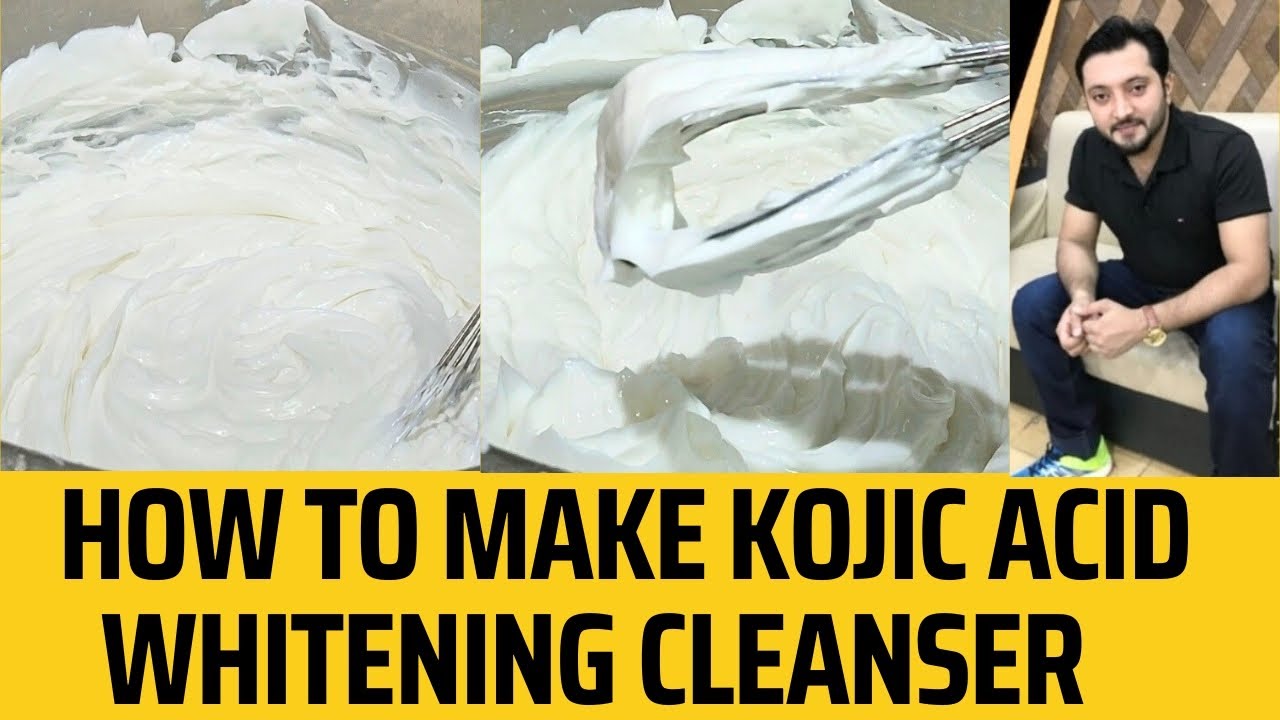 How to make Kojic acid whitening cleanser | Commercial formula| How to make cleansing cream .