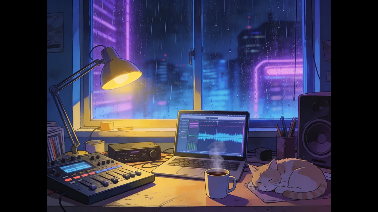 Rainy Night at the Studio    Chill Lofi Beats to Relax & Focus