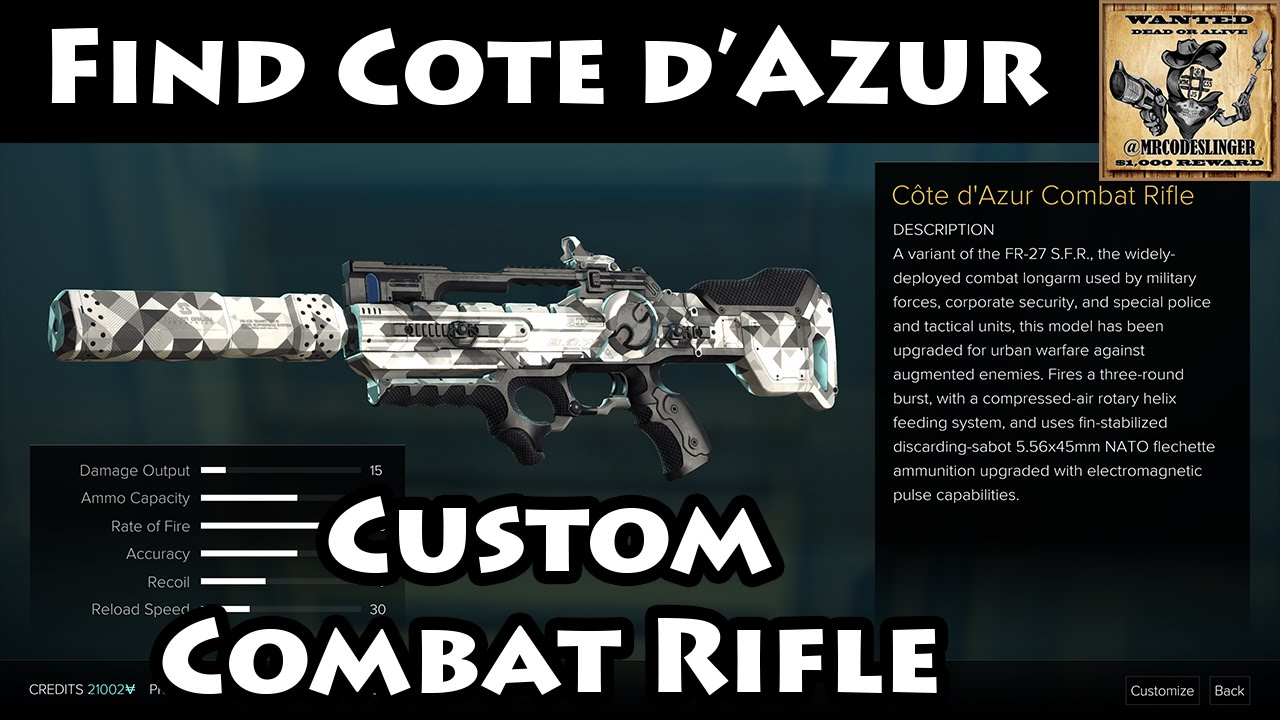 Deus Ex Mankind Divided - Finding the Cote d'Azur Combat Rifle - YouTu...