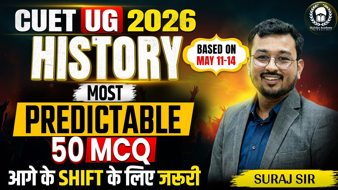 CUET UG 2026 History Most Predictable 50 MCQ Important for Upcoming ...