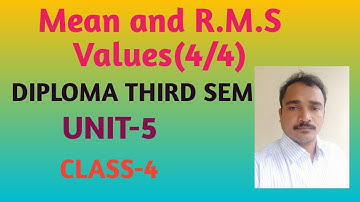 Mean and R.M.S Values || Diploma 3Sem || @SRINIVASMATHS  #maths