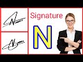 Letter n signature style  signature ideas for letter n  signature style of my name