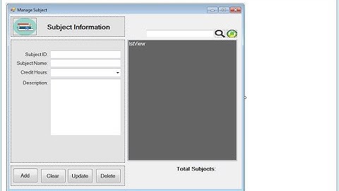 Student Information System (C# and Access) - Part 1:  Manage Subject Form