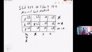 Stat 454 - Ch 7 Sec 2 Pt 2 - Feasible Solutions - Minimal Cost Method