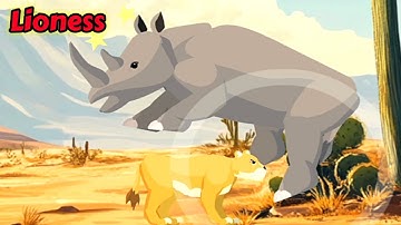 Rhinoceros VS Liones - Android Gameplay 