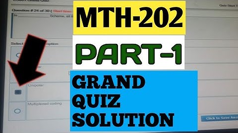 MTH-202 Grand Quiz 100% Correct Solved 2020 - Grand Quiz of MTH 202 Session 1.