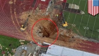 Tennessee sinkhole 2014: a 40 feet deep sinkhole opened up in university stadium