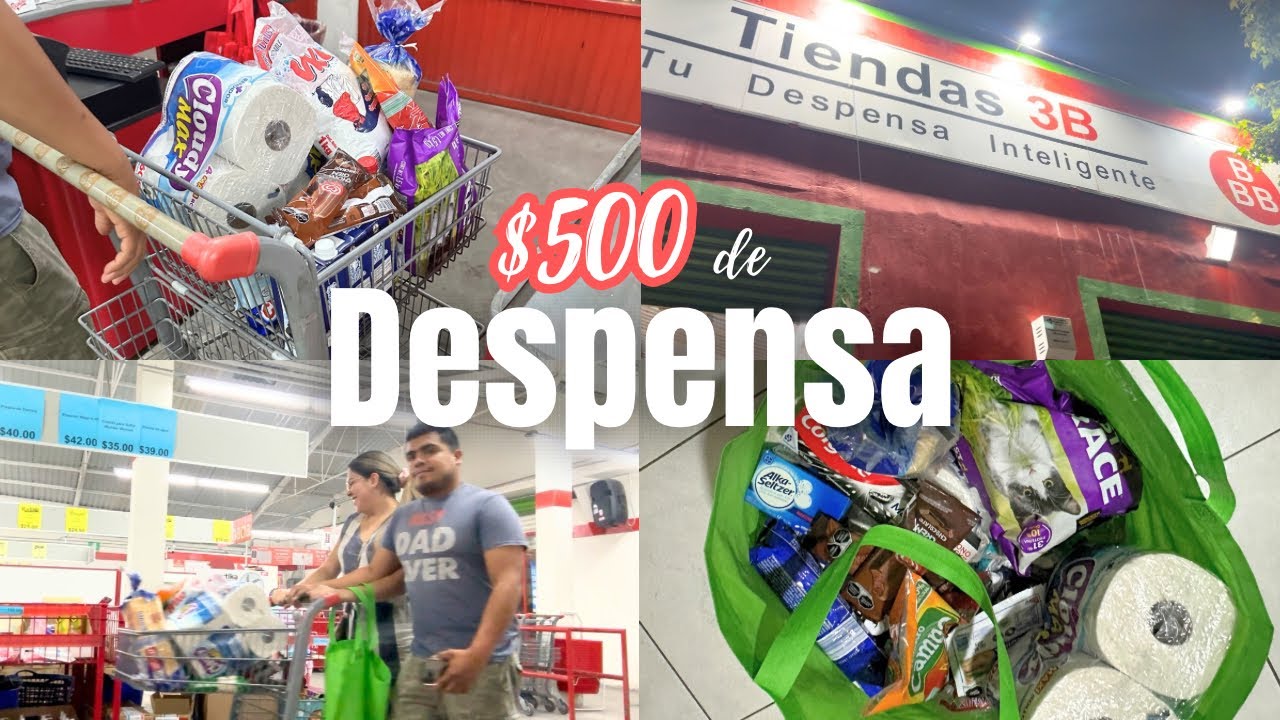 COMPRANDO DESPENSA CON $500😱 en TIENDAS 3B🛒 | Yary Balher