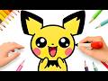 HOW TO DRAW KAWAII CUTE PICHU EASY ❤️